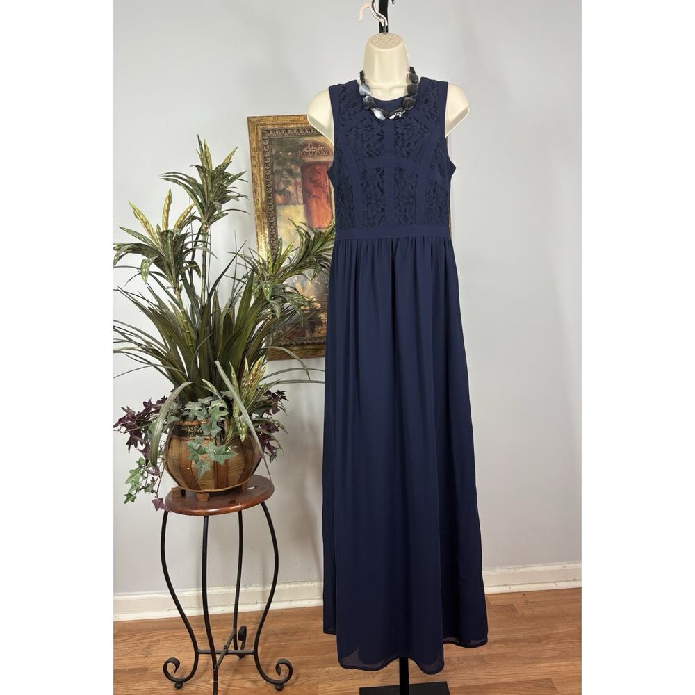 Kate & Malory Maxi Gown Small Blue Beach Party Night Bridesmaid Evening Formal‎